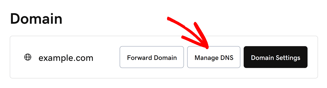 Click Manage DNS