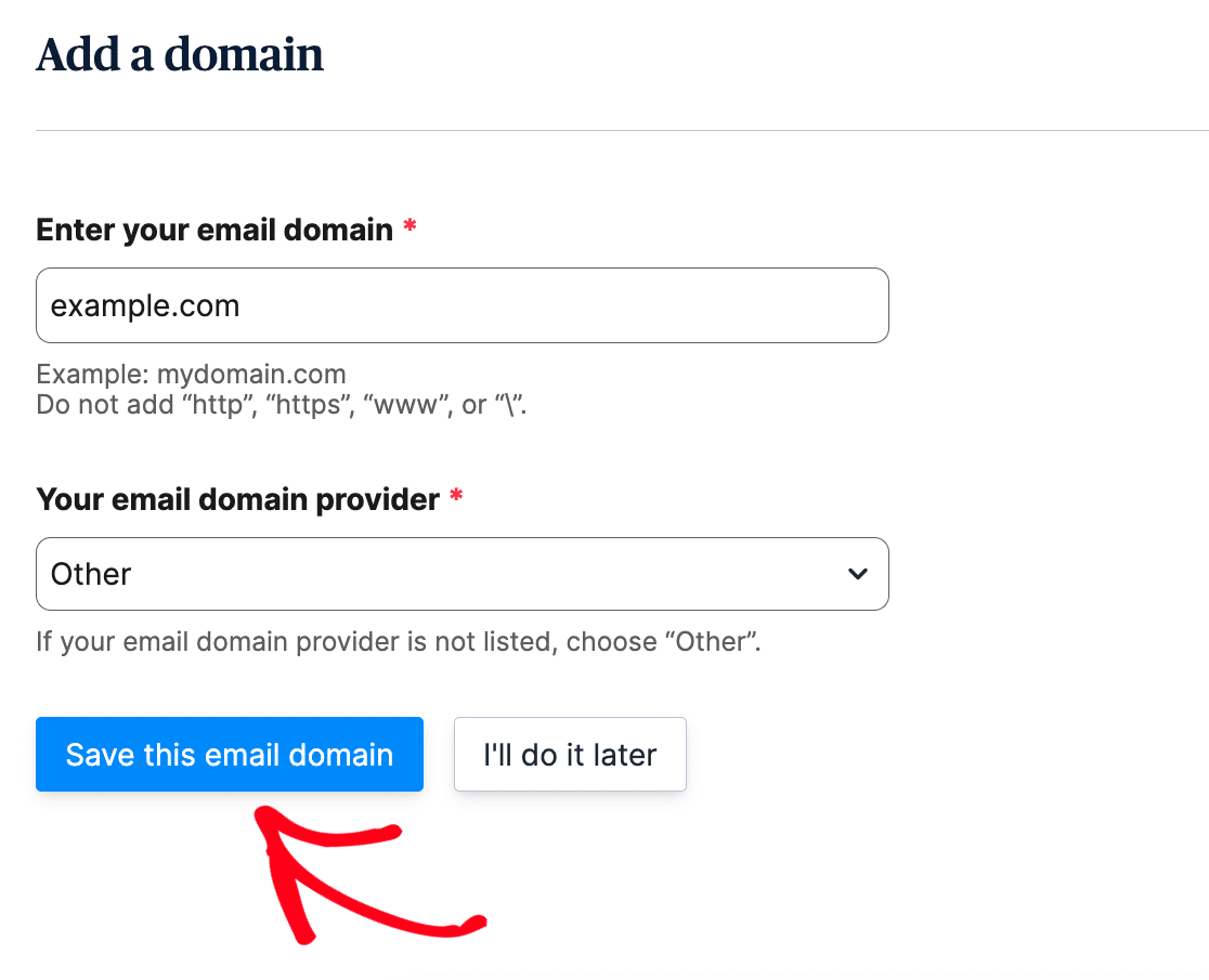 click-save-this-email-domain-button