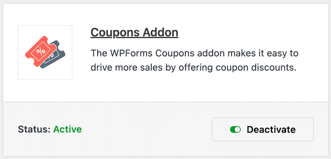 WPForms Coupons addon