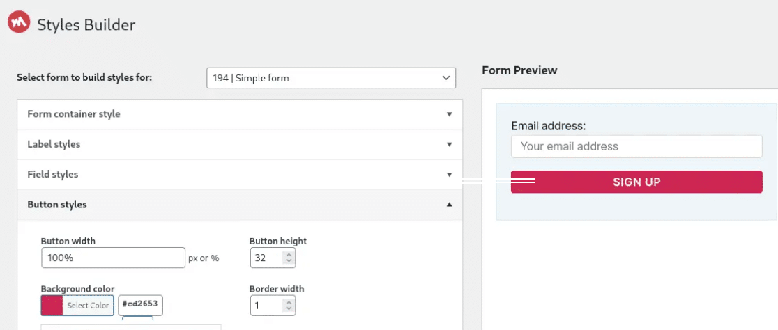 MC4WP form editor tool