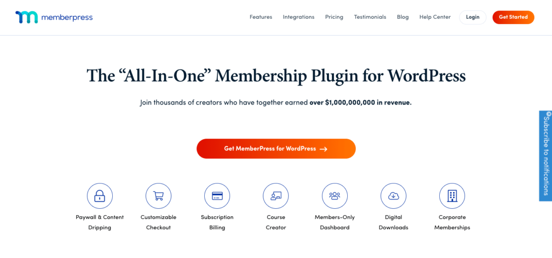 Navigating the MemberPress homepage