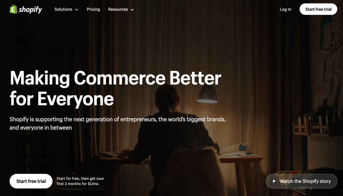 Navigating the Shopify homepage