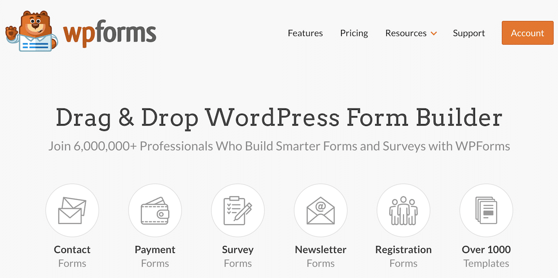 wpforms homepage