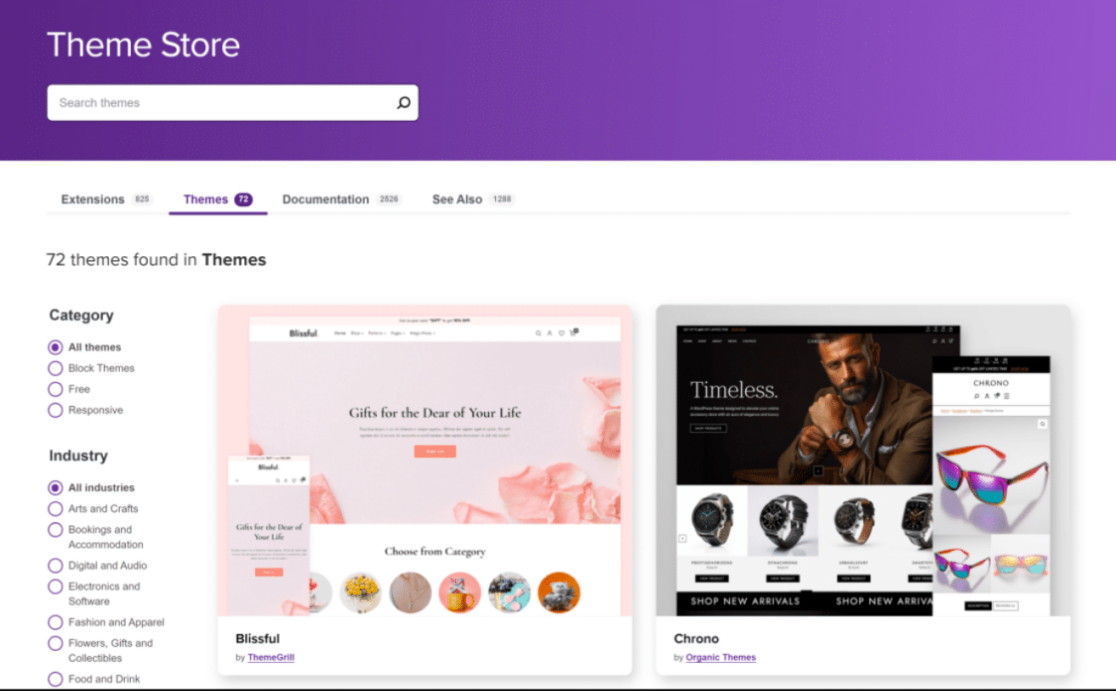 Exploring the WooCommerce theme store