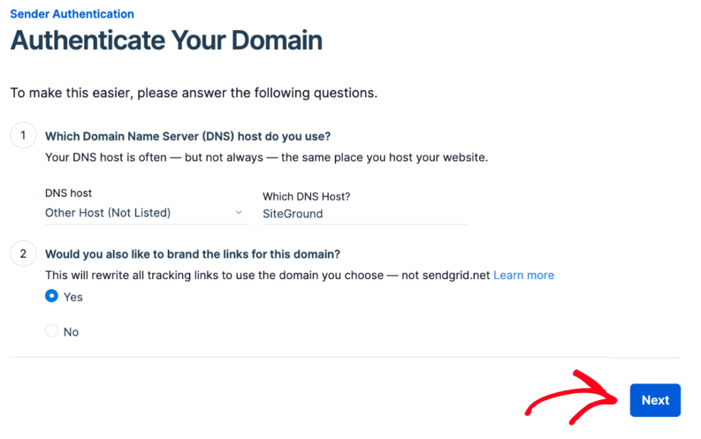 click-next-button - WP Mail SMTP Answering SendGrid's DNS host questions
