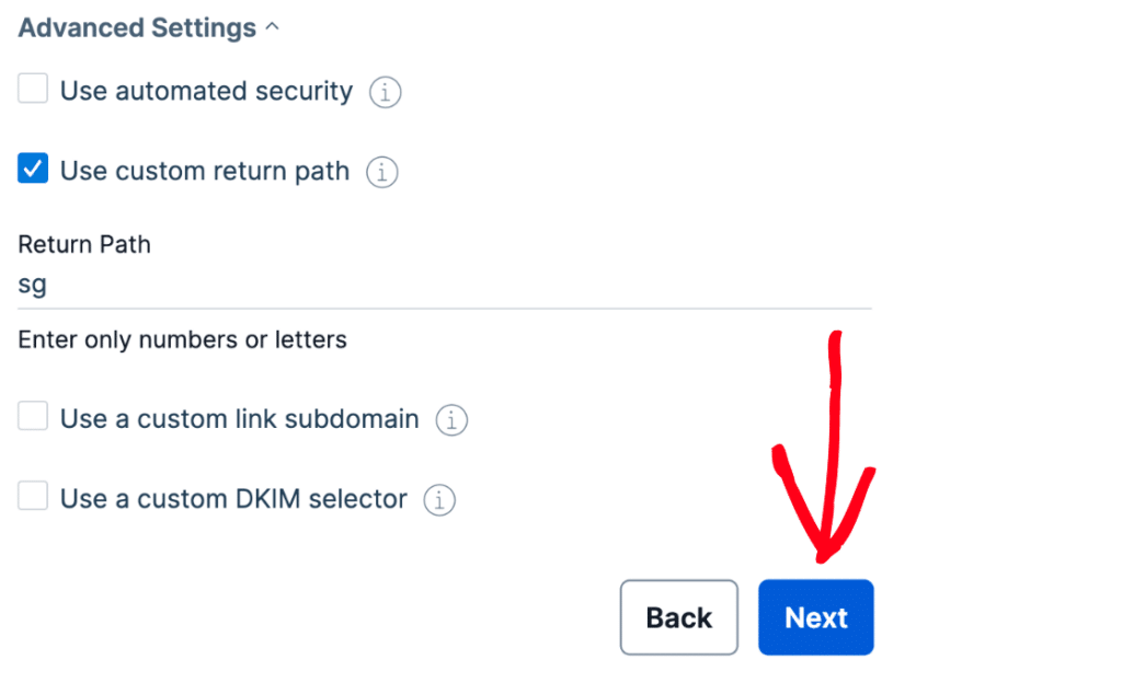 click-next-button-advance-settings - WP Mail SMTP The Next button in SendGrid advanced settings