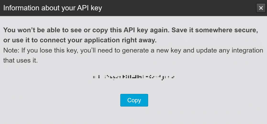 Information about your API key
