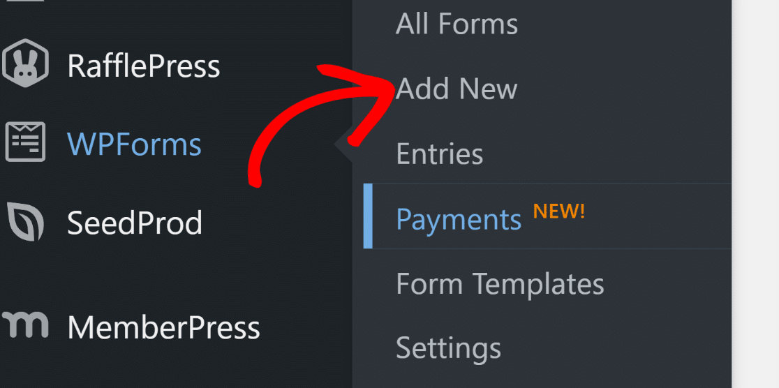 WPForms add new