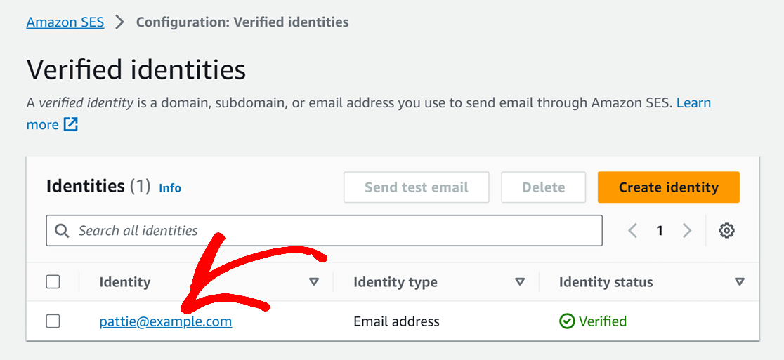 Click on verified identity
