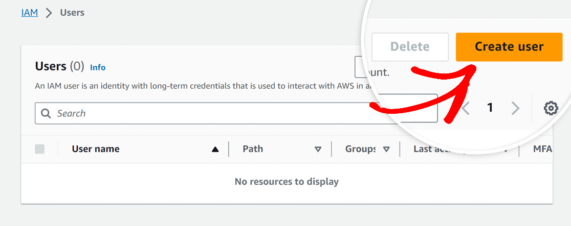 Create IAM user in Amazon SES