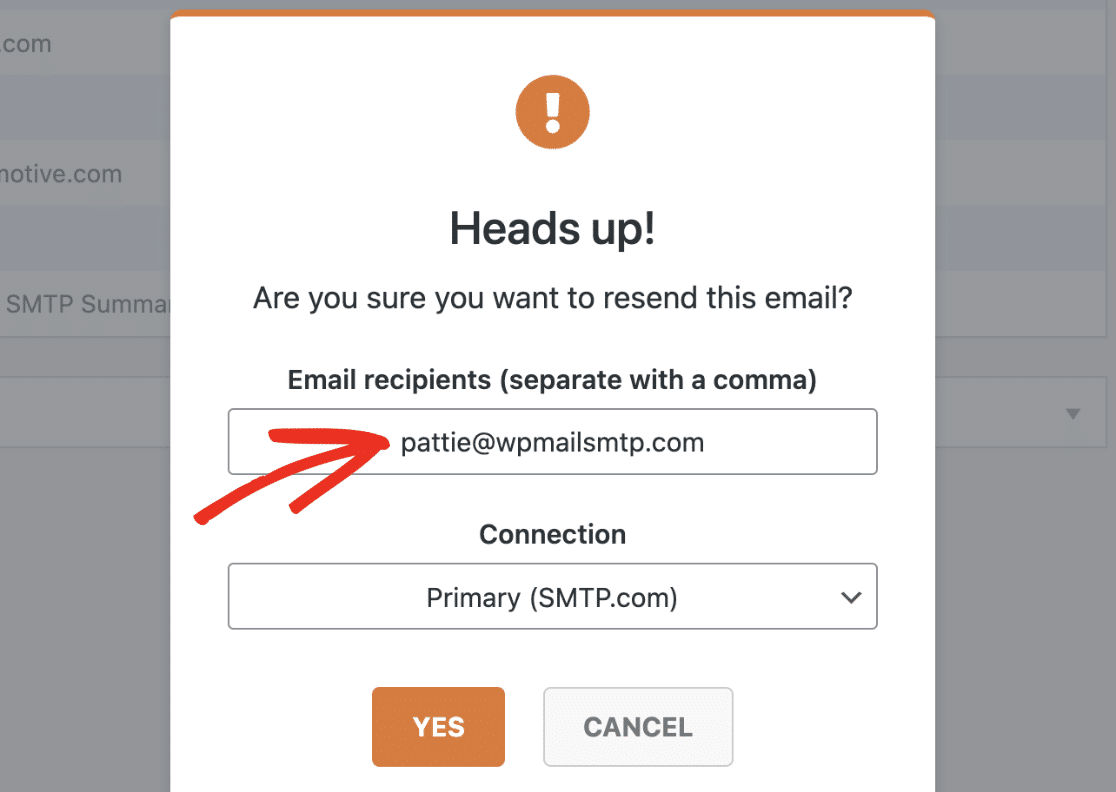 Choose email recipients