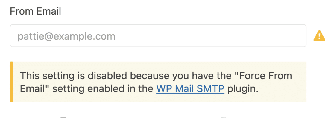 From email disabled in WPForms email notification settings