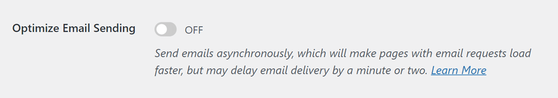 Optimize Email Sending setting