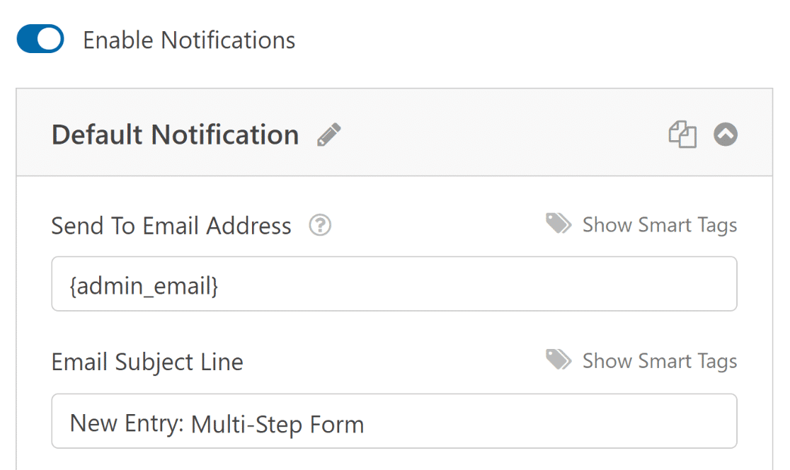 wpforms multi-step form notification