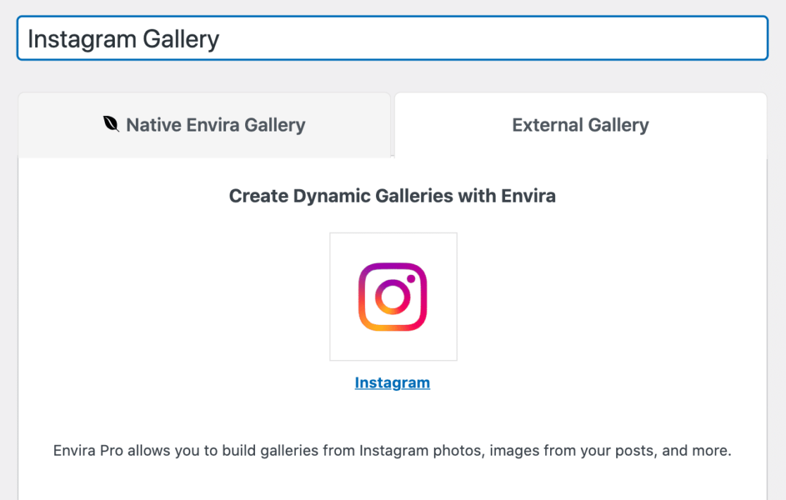 Creating an Instagram gallery