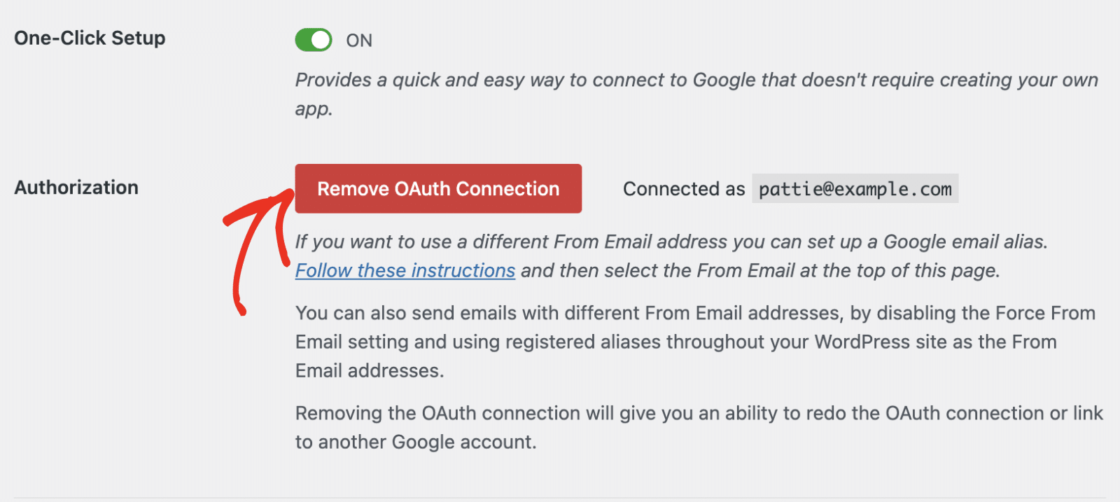 Remove OAuth connection