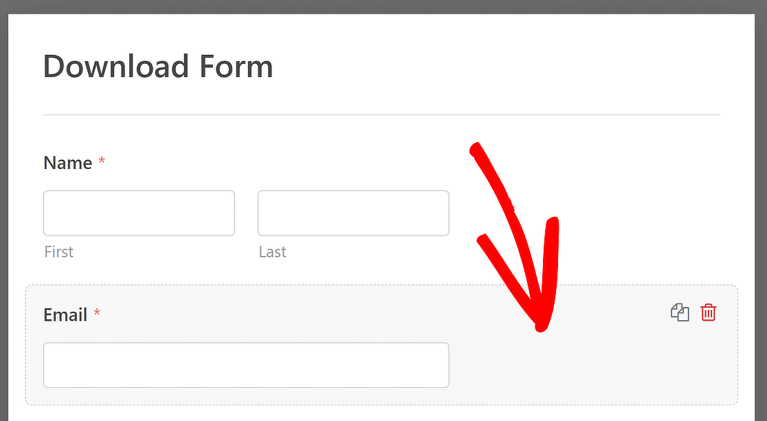select email field