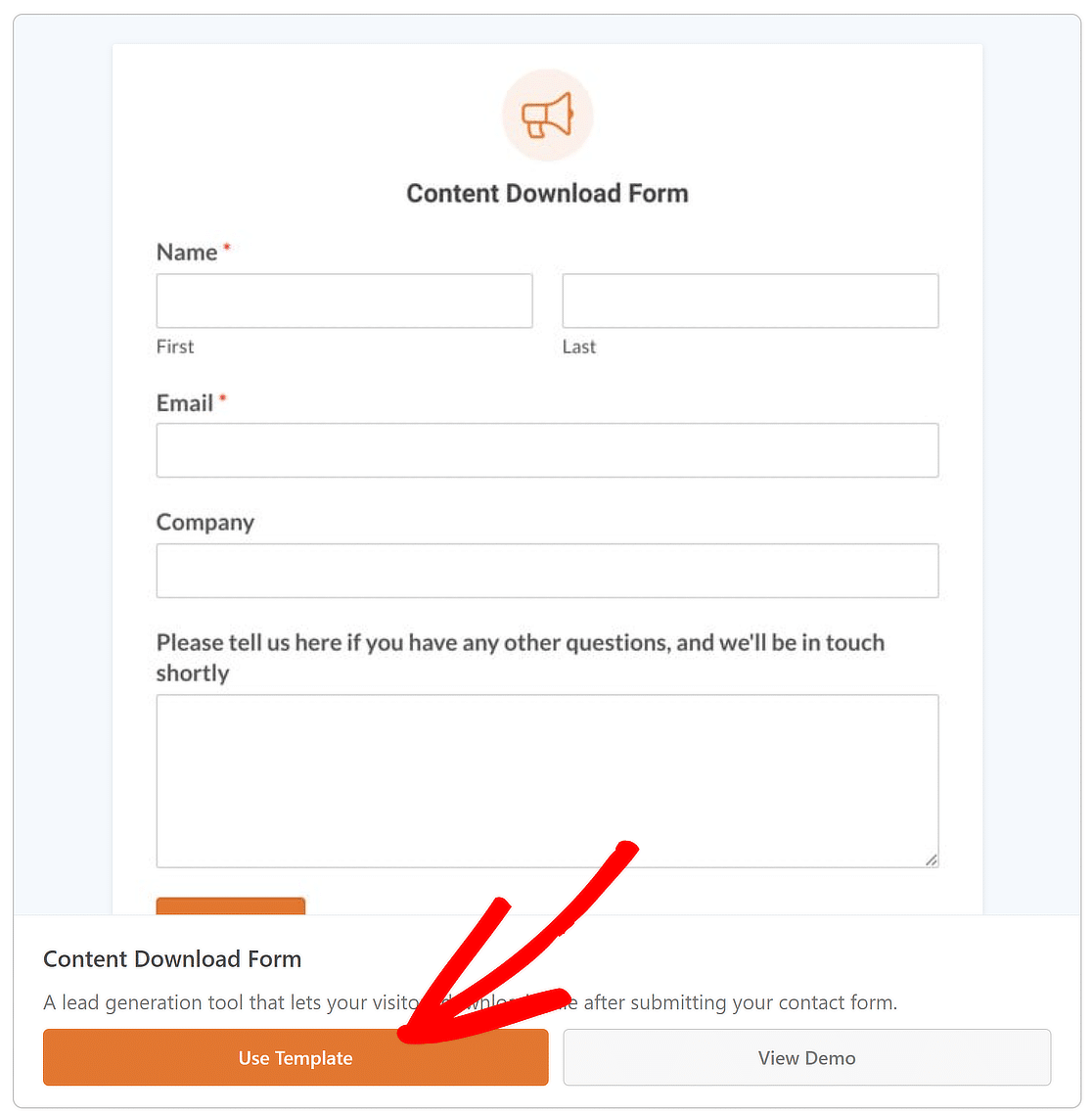 use content download form template