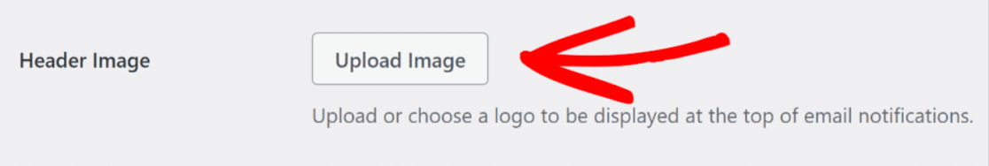 Red arrow pointing to the upload image button