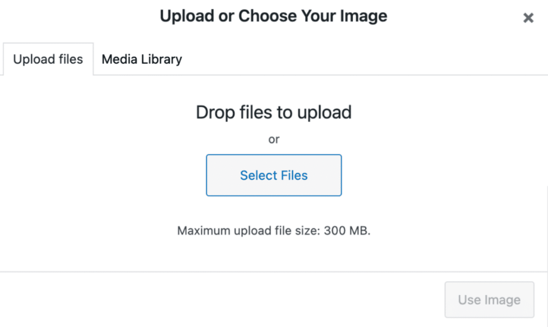 Uploading a file to the media library