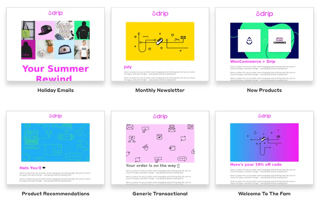 email templates drip