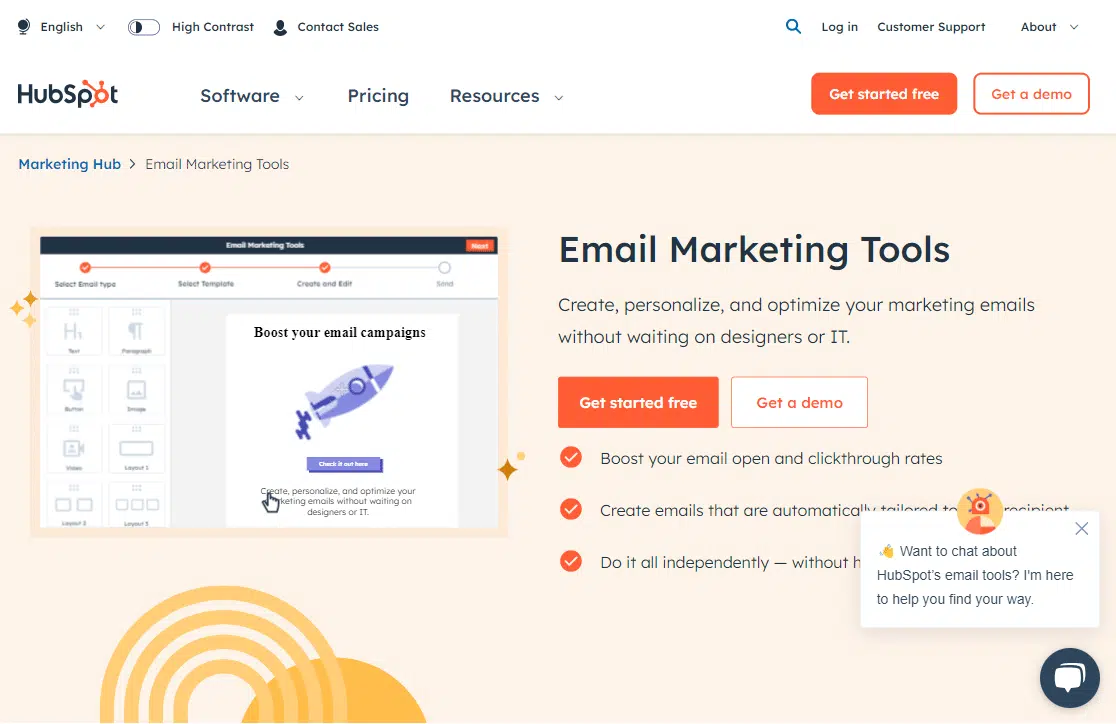 hubspot email marketing tool