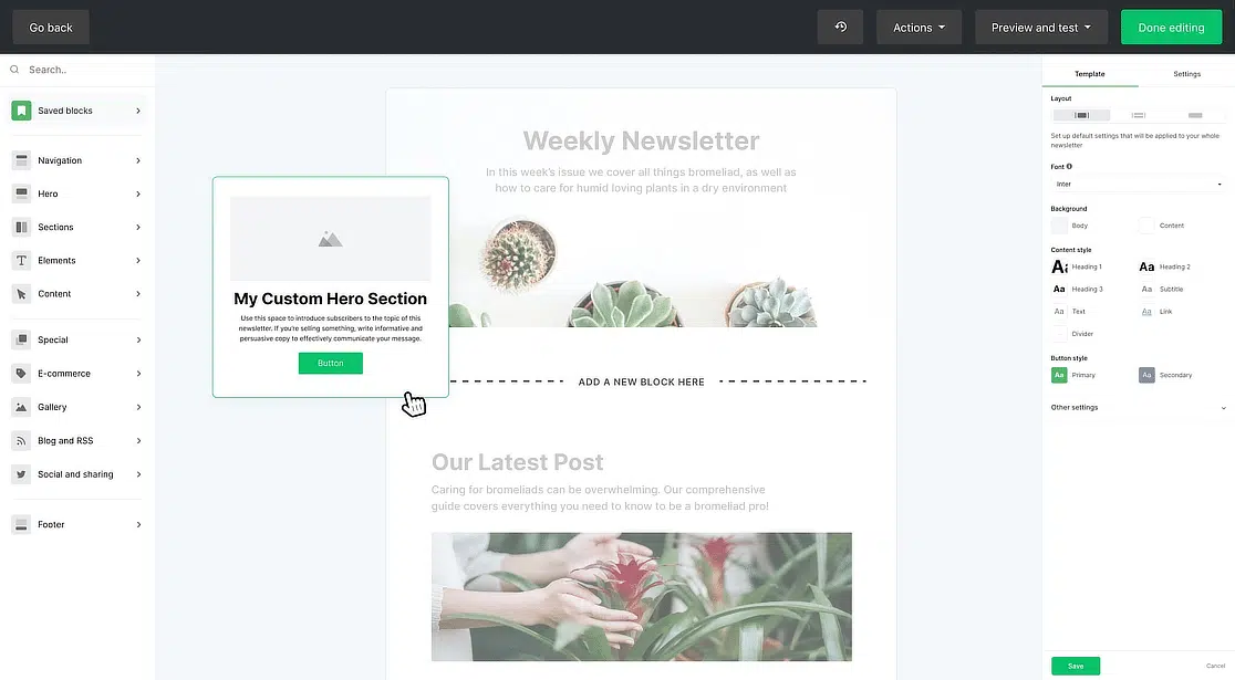 mailerlite email creator