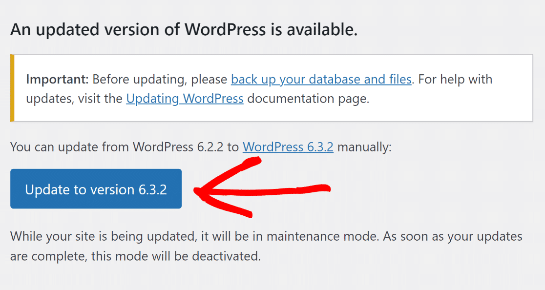 Update WordPress site