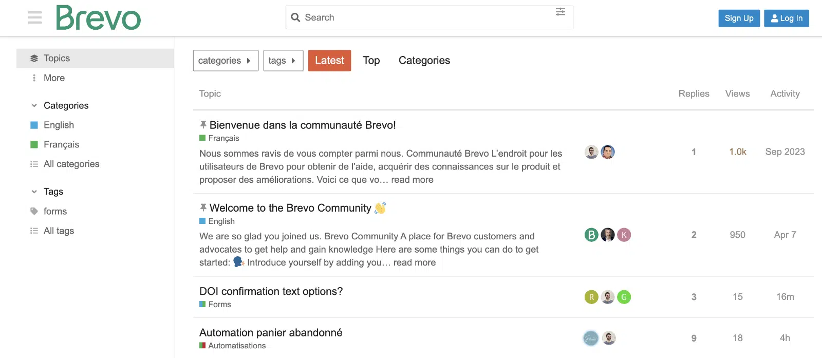 Les forums communautaires de Brevo