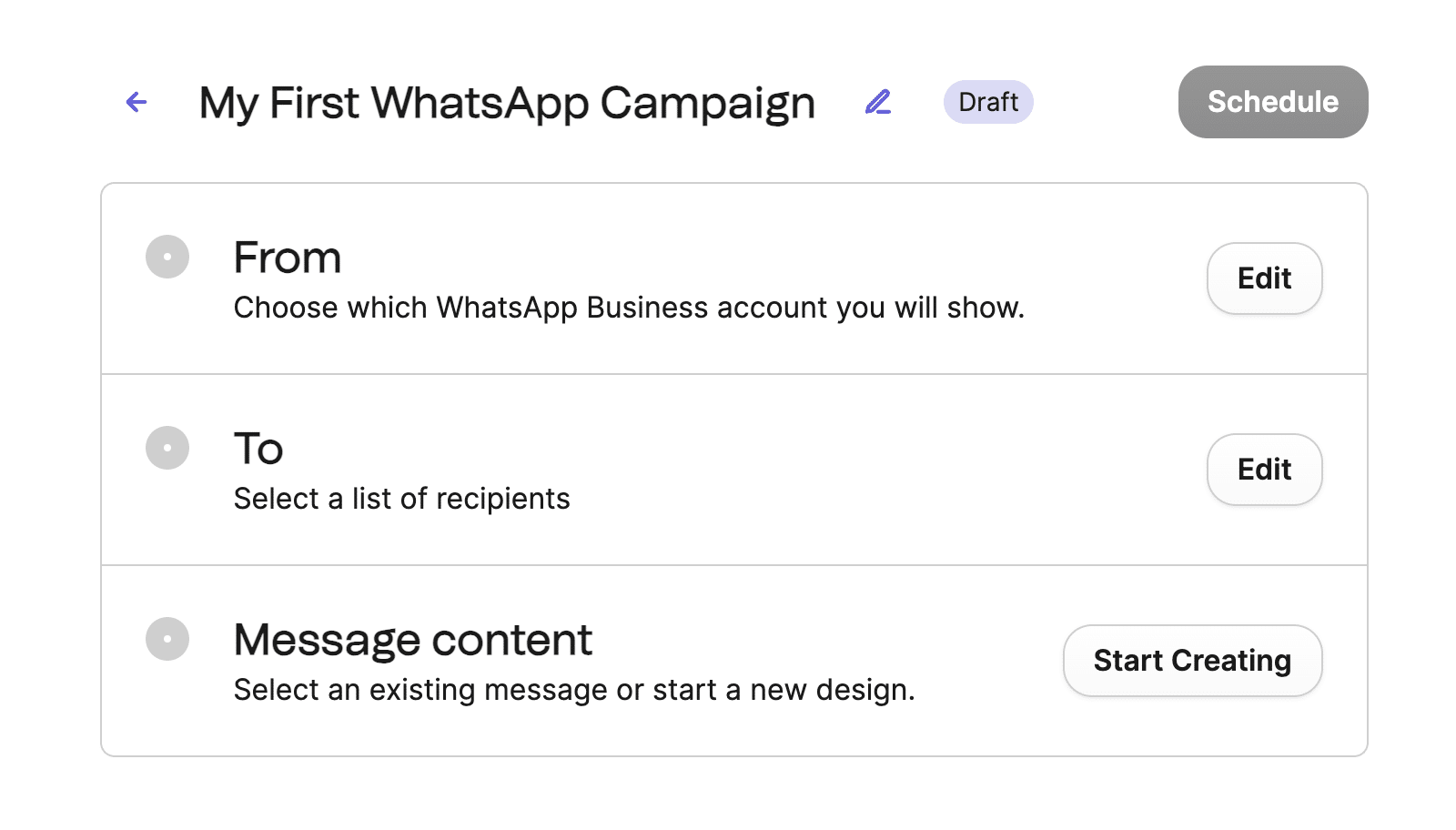 Creating a WhatsApp campaign with Brevo