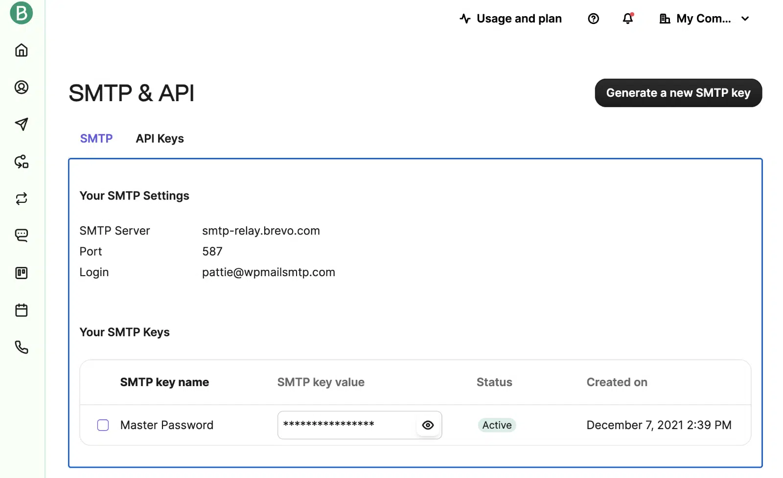 Paramètres SMTP Brevo