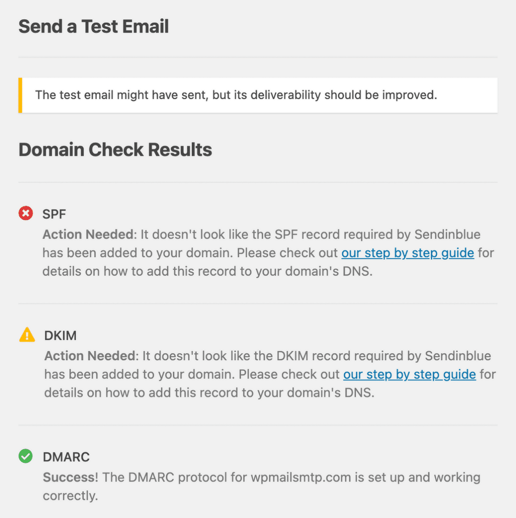 domain check results