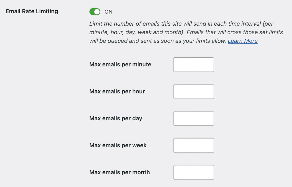 email rate limiting