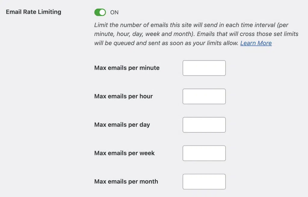 email rate limiting
