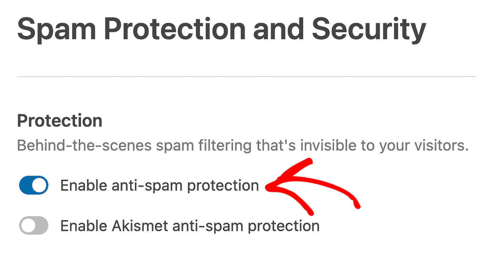 enable anti spam protection