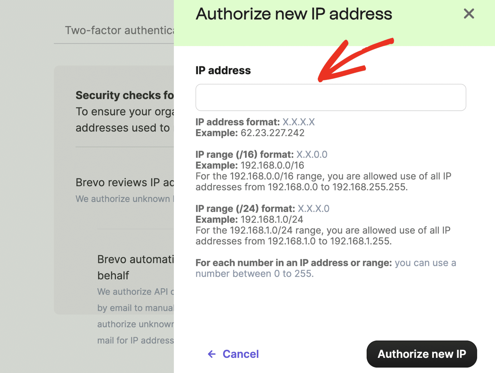 Paste your IP address