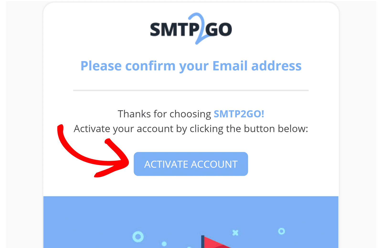 Activate SMTP2GO account