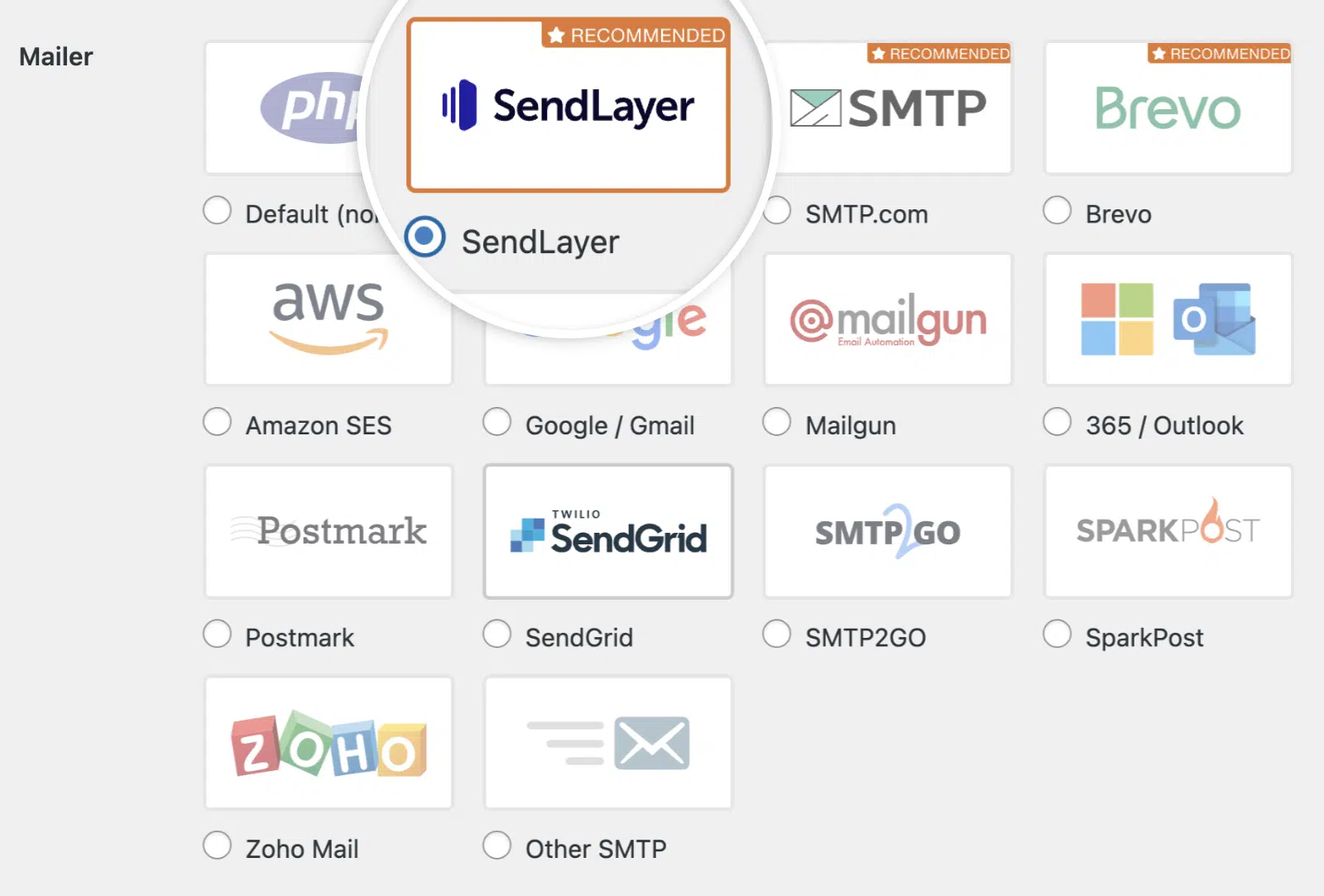Servicio de envío de correo SendLayer