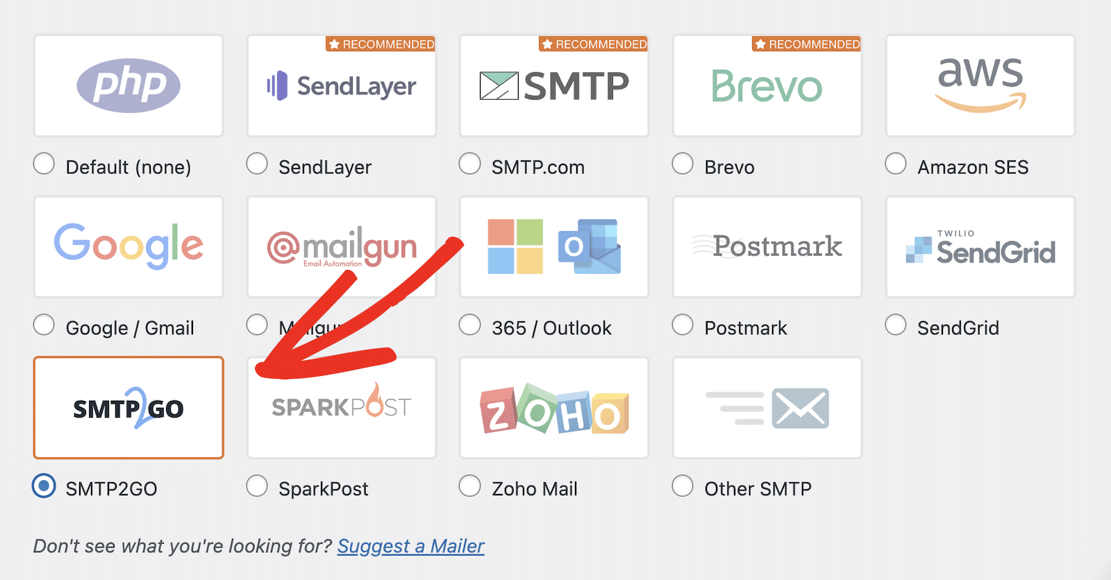 SMTP2GO Mailer in WP Mail SMTP