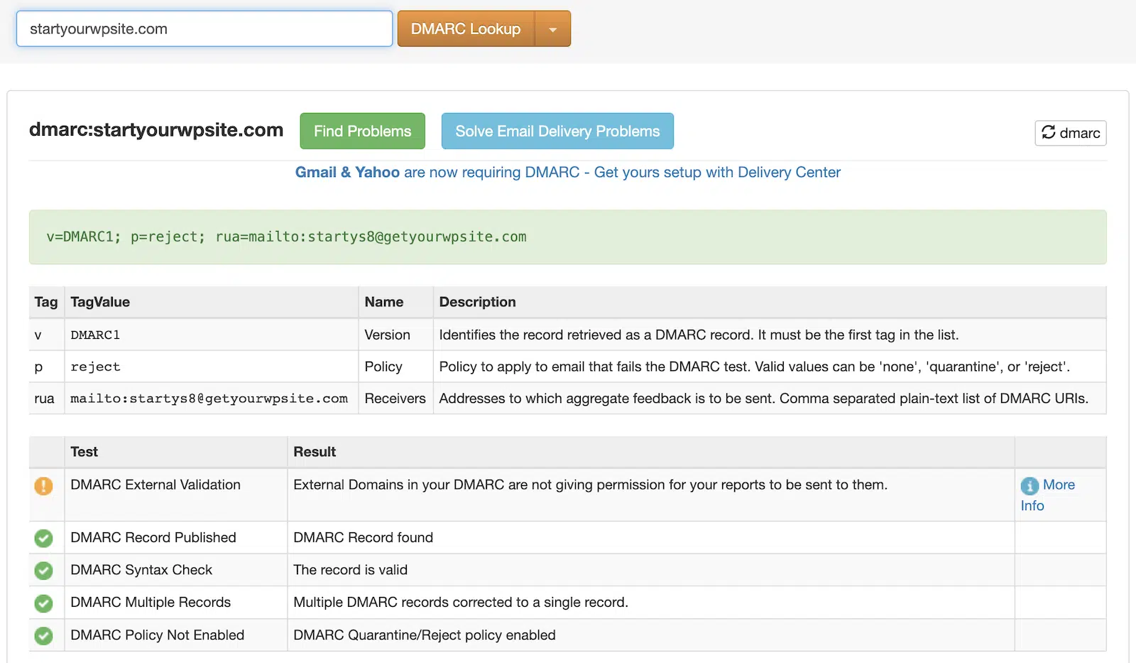 Check DMARC Record