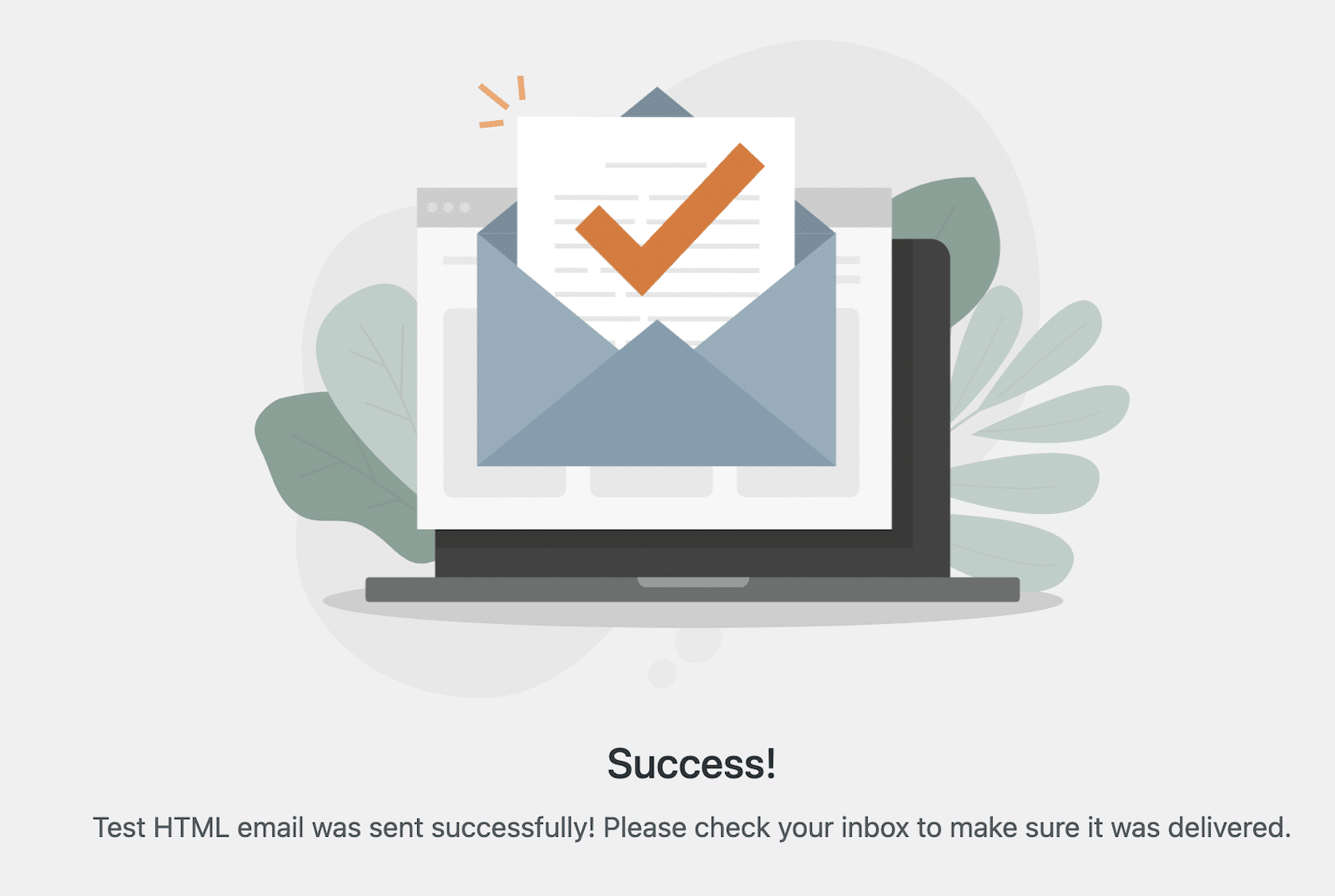 WP Mail SMTP Email Sent Successfully