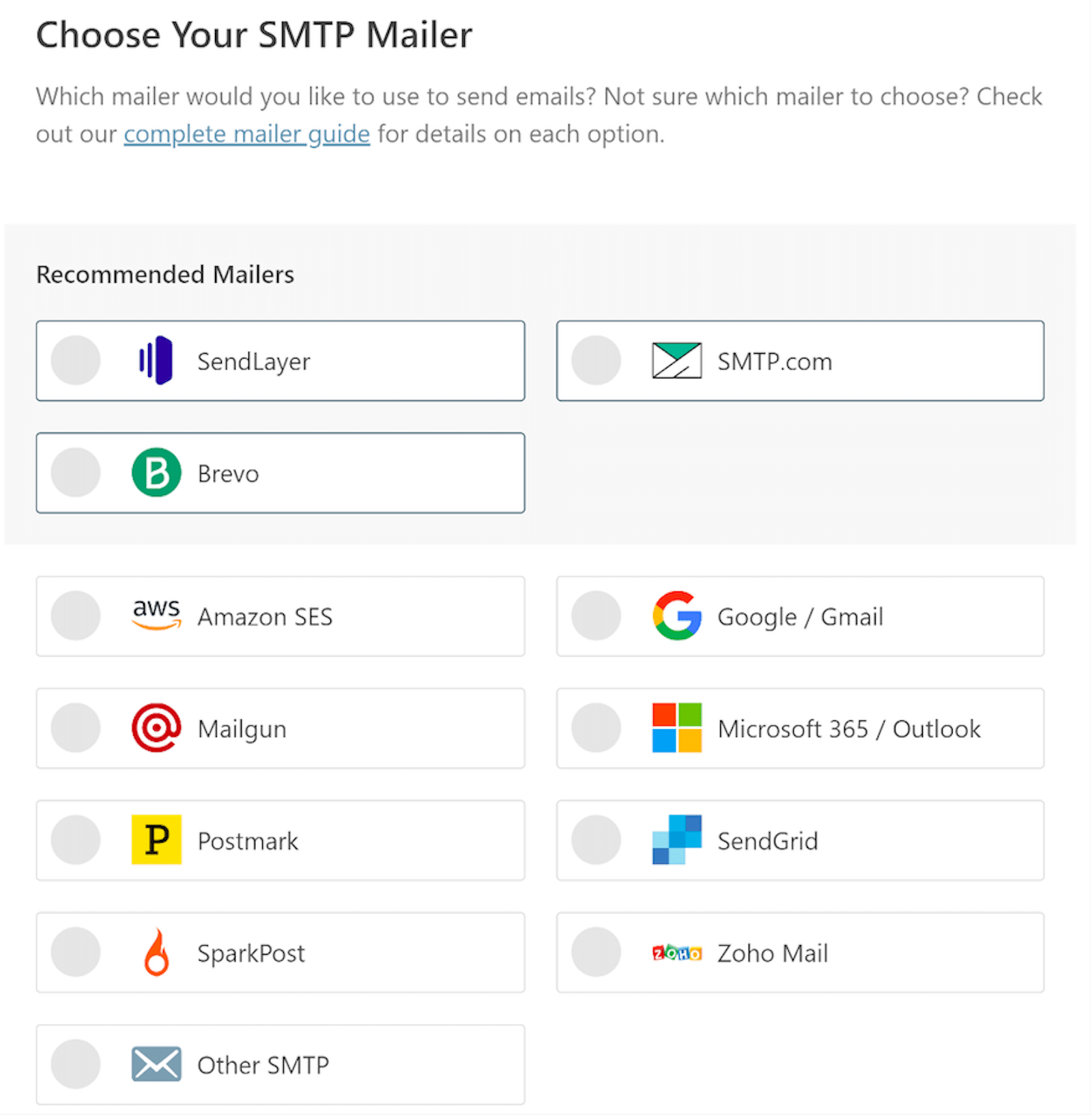 Choosing an SMTP mailer