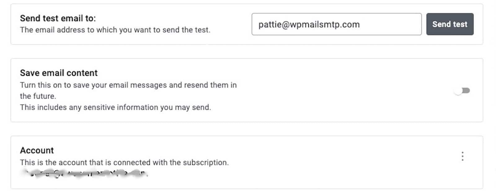 Sending a test email in Site Mailer