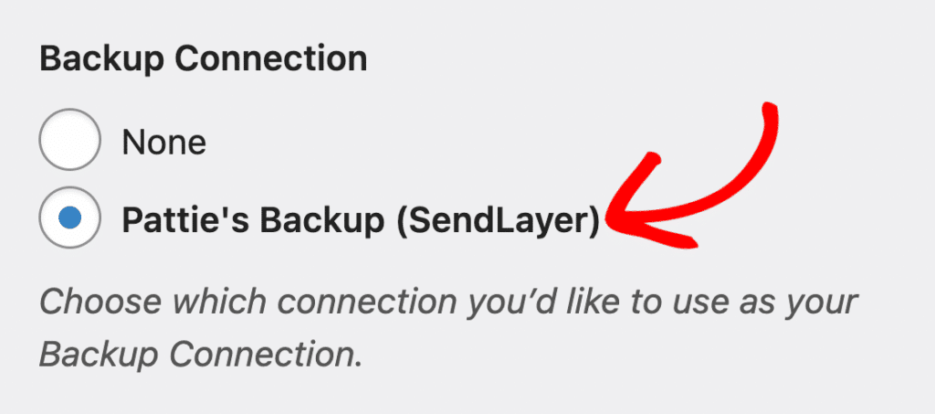 backup connection selection - WP Mail SMTP backup connection selection