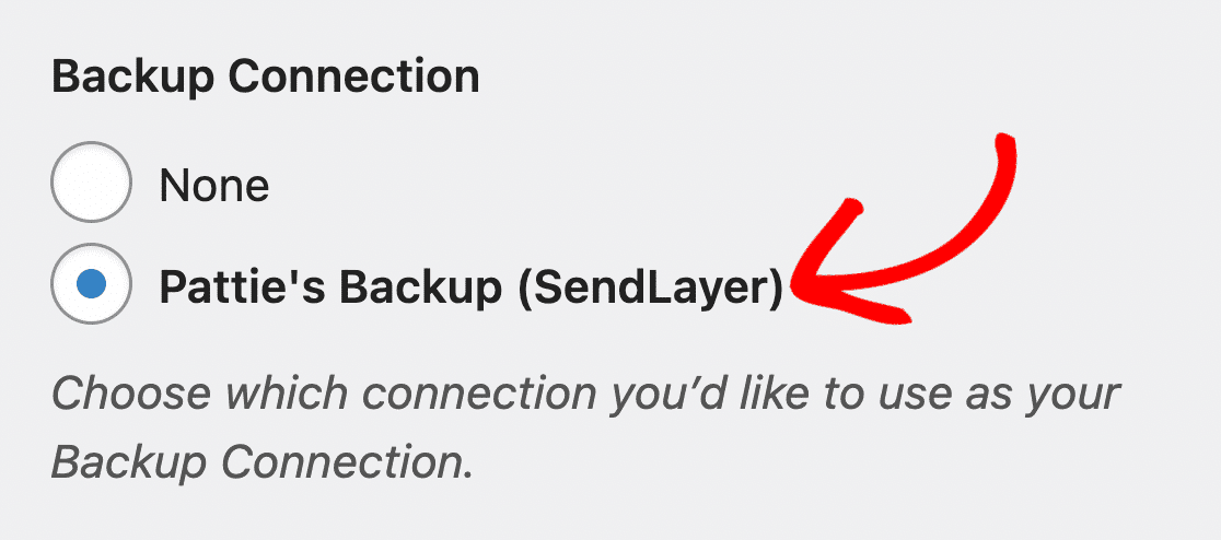 backup connection selection