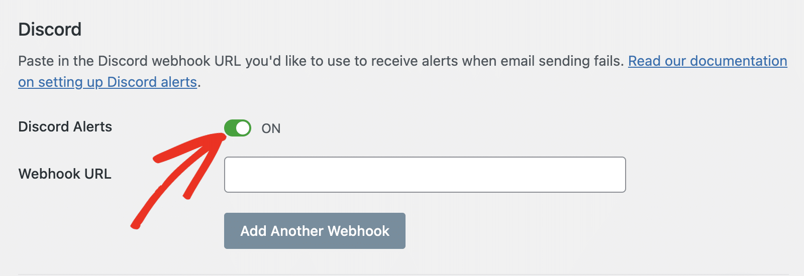 Enable Discord Alerts option