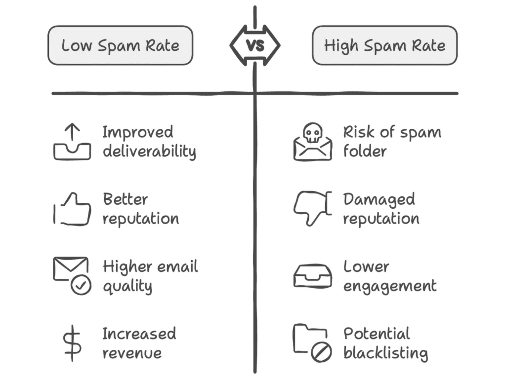 low vs high spam rate