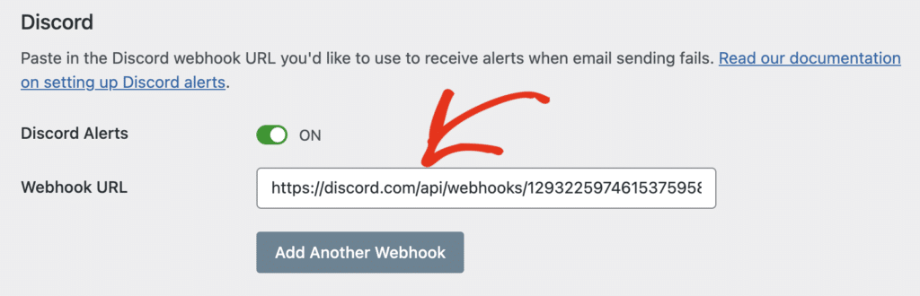 paste webhook url