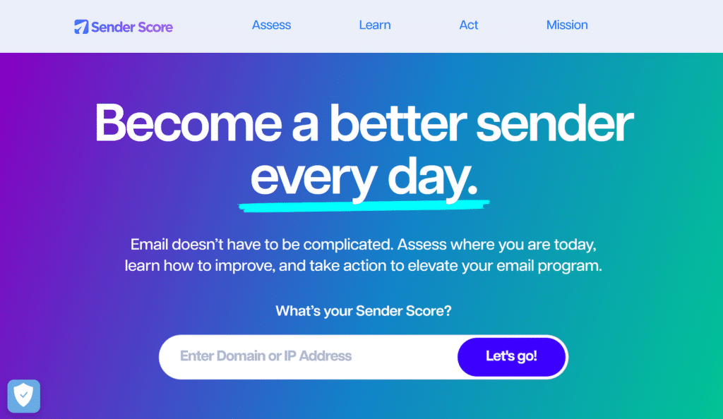 sender score homepage