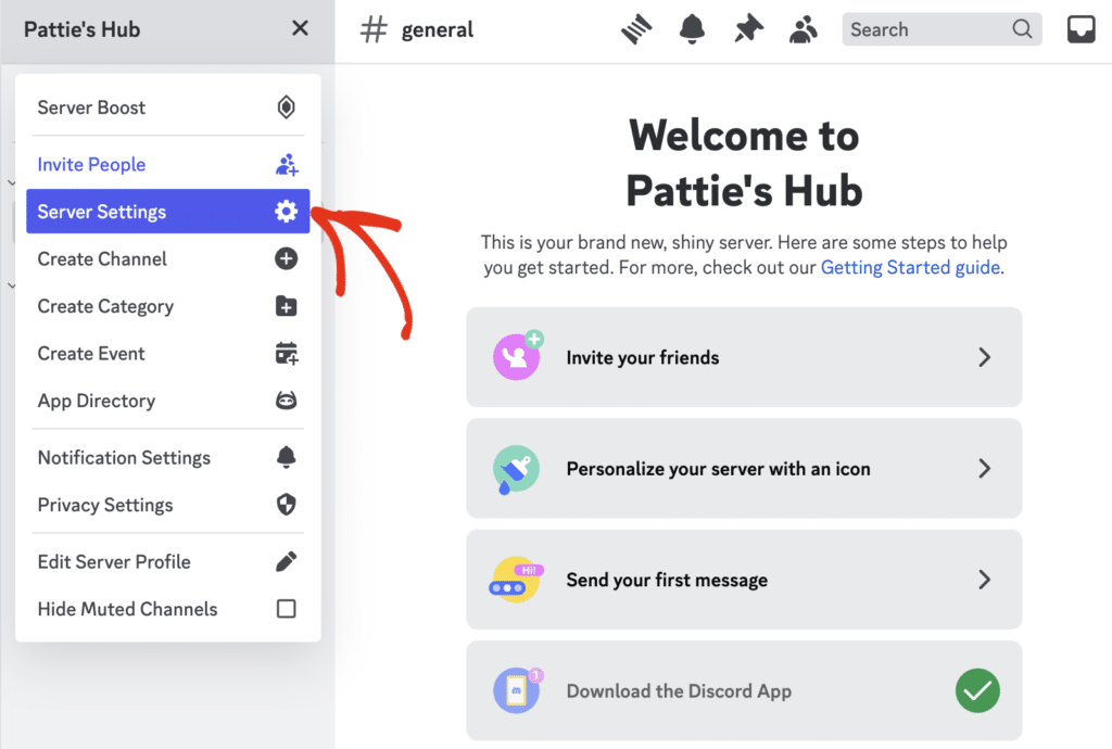 Discord server settings